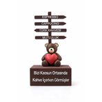 edoy Kahve Temalı Ayıcık Biblo – Mutfak & Ofis Dekoru, Sevimli Tasarım, Hediye ve Masa Üstü Süsü