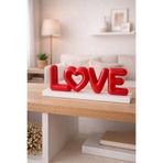 edoy Kırmızı LOVE Yazılı Dekoratif Biblo | Modern Salon ve Masa Üstü Ev Dekoru | Sevgililer Günü Hediye