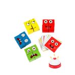 edoy Rubik Emoji Bulmaca Oyunu 16 Küp 64 Kart Ve Zil Eğitici Oyuncak