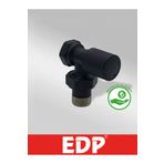 EDP MAT SİYAH KÖŞE RADYATÖR VANASI PLASTİK VOLAN 1/2" PPRC