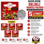 Eds Hazır Kesik Delikli Nargile Folyosu 5’Li Paket (Toplam 40 Adet) Delikli Alüminyum Folyo Pratik Kullanım Nargile Aksesuarı