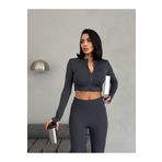 Edsize Slim Fit Yüksek Bel Toparlayıcı Crop Seamless Kadın Tayt Takım
