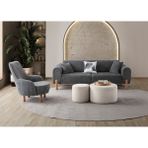 Edsy Home Armoni 3+1 Koltuk Takımı Antrasit Modern Tasarım Bukle Kumaş 225 cm Genişlik Orta Sert Oturum