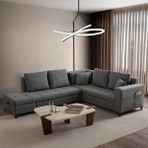 Edsy Home Aura Köşe Koltuk Takımı Gri Sol Yön Antrasit