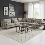 Edsy Home Bella Köşe Koltuk Takımı Gri Sol Köşe Krem