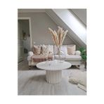 Edsy Home Bella Tasarım Yuvarlak Beyaz Sehpa
