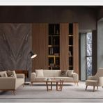 Edsy Home Rebull 3+3+1 Koltuk Takımı Sütlü Kahve