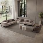 Edsy Home Regnar 3+3+1 Koltuk Takımı Kahverengi + Sütlü Kahve Antrasit