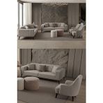 Edsy Home Regnar 3+3+1+1 Koltuk Takımı Krem - Bej