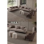 EDSY HOME Regnar 3+3+1+1 Koltuk Takımı Sütlü Kahve + Kahverengi