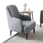 Edsy Home Regnar Keten Berjer Gri Tekli Koltuk Antrasit