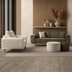 Edsy Home Roma 3+1 Koltuk Takımı Fitilli Kadife Yeşil + Krem