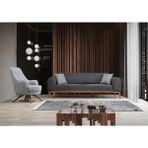 Edsy home rupon 3+1 Koltuk Takımı Antrasit Modern Tasarım Orta Sert Oturum Yumuşaklığı 224 cm Genişlik