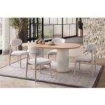 Edsy Home Safir Meşe Oval 4 Sandalyeli Masa Takımı ( Ayaklar Plastik )