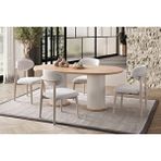 Edsy Home Safir Meşe Oval 4 Sandalyeli Masa Takımı Kahverengi