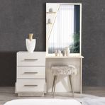 Edsy Home Sedef Aynalı Puflu Şifonyer - Krem