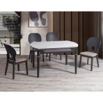 Edsy Home Vera 4 Sandalyeli Masa Takımı - Siyah