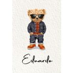 Eduardo: Cahier personnalisé avec prénom Eduardo | Cadeau d'anniversaire pour enfant, garçon, homme, copain ... | Nounours | 110 pages lignée, Petit Format 6x9 pouces (15,24 x 22,86 cm)
