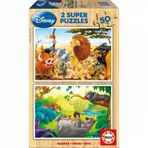 Educa 2 x 50 Parça Ahşap Animal Friends Puzzle