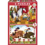 Educa Horse Grooming 2 X 48 Parça Karton Puzzle