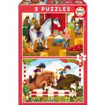 Educa Horse Grooming 2x48 Parça Çocuk Puzzle