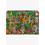 Educa Puzzle - 500 Parça Kaplan Ormanı Puzzle - 19902 - Tiger Jungle