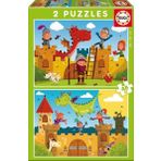 Educa W 17151 Dragons 2x 48 Parça İkili Puzzle