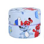 Edutoys 25 cm Kedi Köpek Baskılı Mavi Silindir Puf