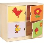 Edutoys 4 Kapaklı Figürlü Dolap