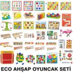 Edutoys Eco Ahşap Oyuncak Seti (35 Parça) - Bej