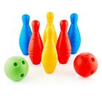 Edutoys Plastik 6 Adet Labut ve 1 Adet Topu Bowling Seti