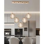 Edward 5'li 67 Watt Sıralı Gold Ledli Modern Salon Avize - yok