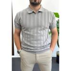 Edwox Erkek Açık Yaka Desenli Tişört Gri Edw385