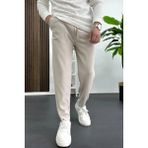 Edwox Erkek Asimetrik kesim Daralan Paça Pantolon Krem Edw437