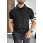 Edwox Erkek Desenli Polo Yaka Tişört Siyah EDW457 - M