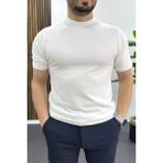 Edwox Erkek Düz Desen Bisiklet Yaka Tişört Beyaz EDW459 - M