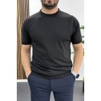 Edwox Erkek Düz Desen Bisiklet Yaka Tişört Siyah EDW459 - 2XL