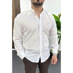 Edwox Erkek Hakim Yaka Pamuklu Gömlek Beyaz EDW474 - XS
