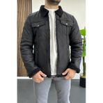 Edwox Erkek İçi Kürklü Suni Pul Deri Mont Siyah Edw120-siyah Siyah
