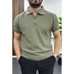 Edwox Erkek Nokta Desenli Polo Yaka Tişört Açık Yeşil EDW462