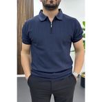 Edwox Erkek Nokta Desenli Polo Yaka Tişört Lacivert EDW462