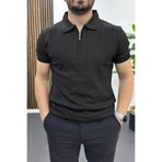 Edwox Erkek Nokta Desenli Polo Yaka Tişört Siyah EDW462