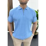 Edwox Erkek Polo Yaka Likralı Tişört Açık Mavi EDW491 - 2XL