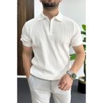 Edwox Erkek Polo Yaka Likralı Tişört Beyaz EDW491