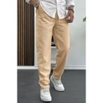 Edwox Erkek Rahat Kesim Keten Pantolon Sarı Edw138