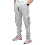 Edwox Erkek Slim Fit Cepli Beli ve Paçası Lastikli İnce Spor Pantolon Gri Edw071