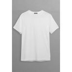 Edwox Erkek Slim Fit Dar Kalıp Düz Ince Bisiklet Yaka Tişört Bsct1 - Beyaz