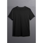 Edwox Erkek Slim Fit Dar Kalıp Düz Ince Bisiklet Yaka Tişört Bsct1 - Siyah