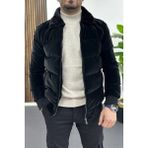 Edwox Erkek Slim Fit Karbon Deri Mont Siyah EDW440