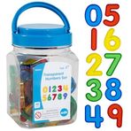 EdxEducation - 56504 Şeffaf Sayılar Set - Mini Kavanoz 40 - Renkli, Plastik Sayılar - Işık Kutusu Aksesuar - Duyusal Oyun - Çocuklar İçin Matematik Manipulative